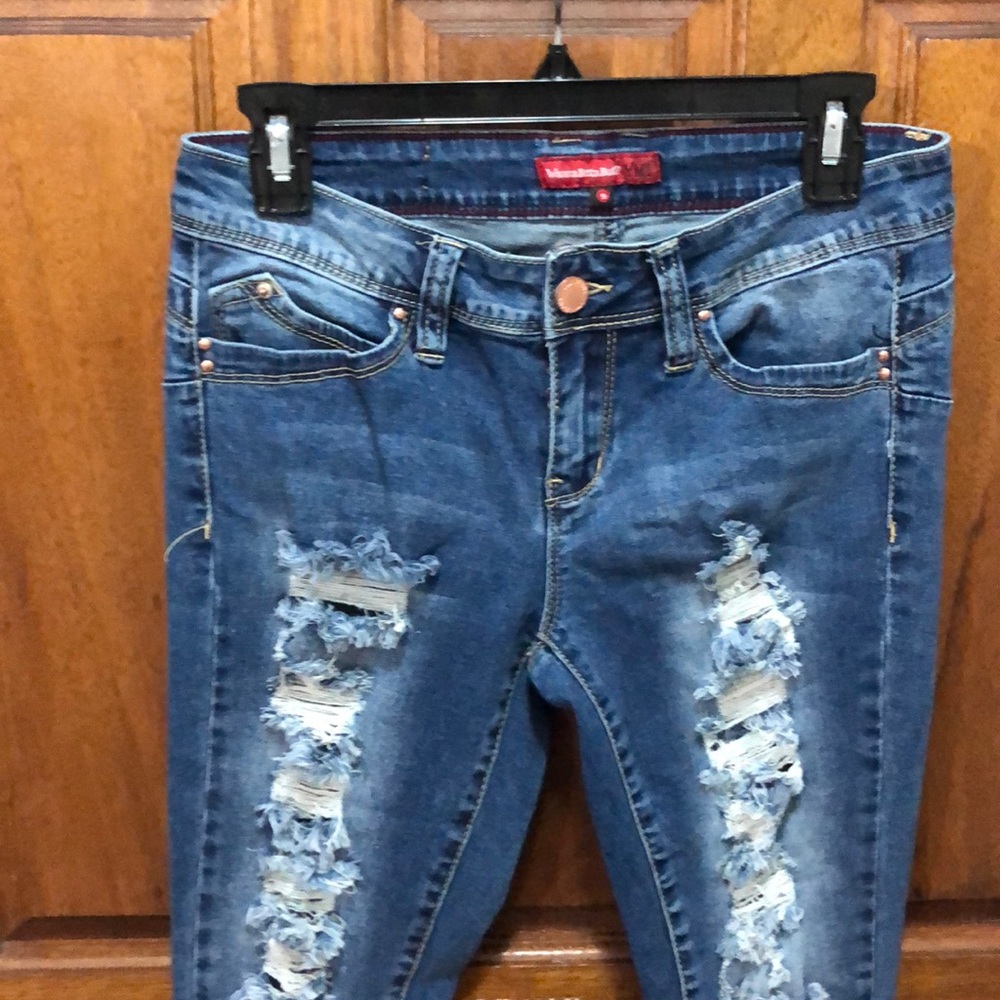 SOLD ON ♏️ YMI WannaBettaButt? Jeans ripped